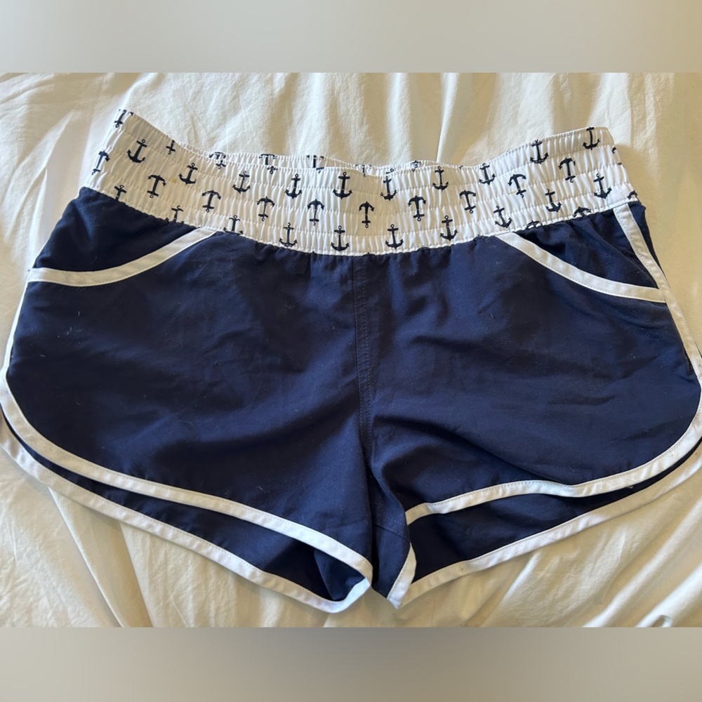 Xhilaration White Anchors Print Elastic Waistband Shorts size M